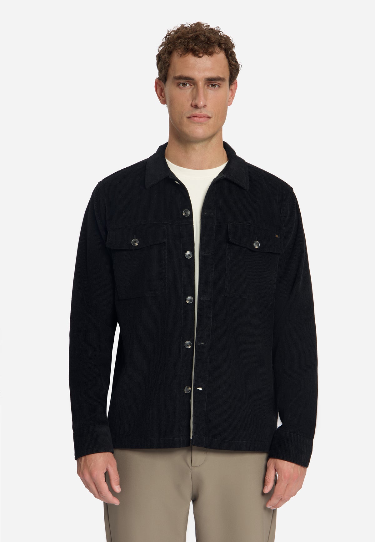 Overshirt aus Cord | Schwarz