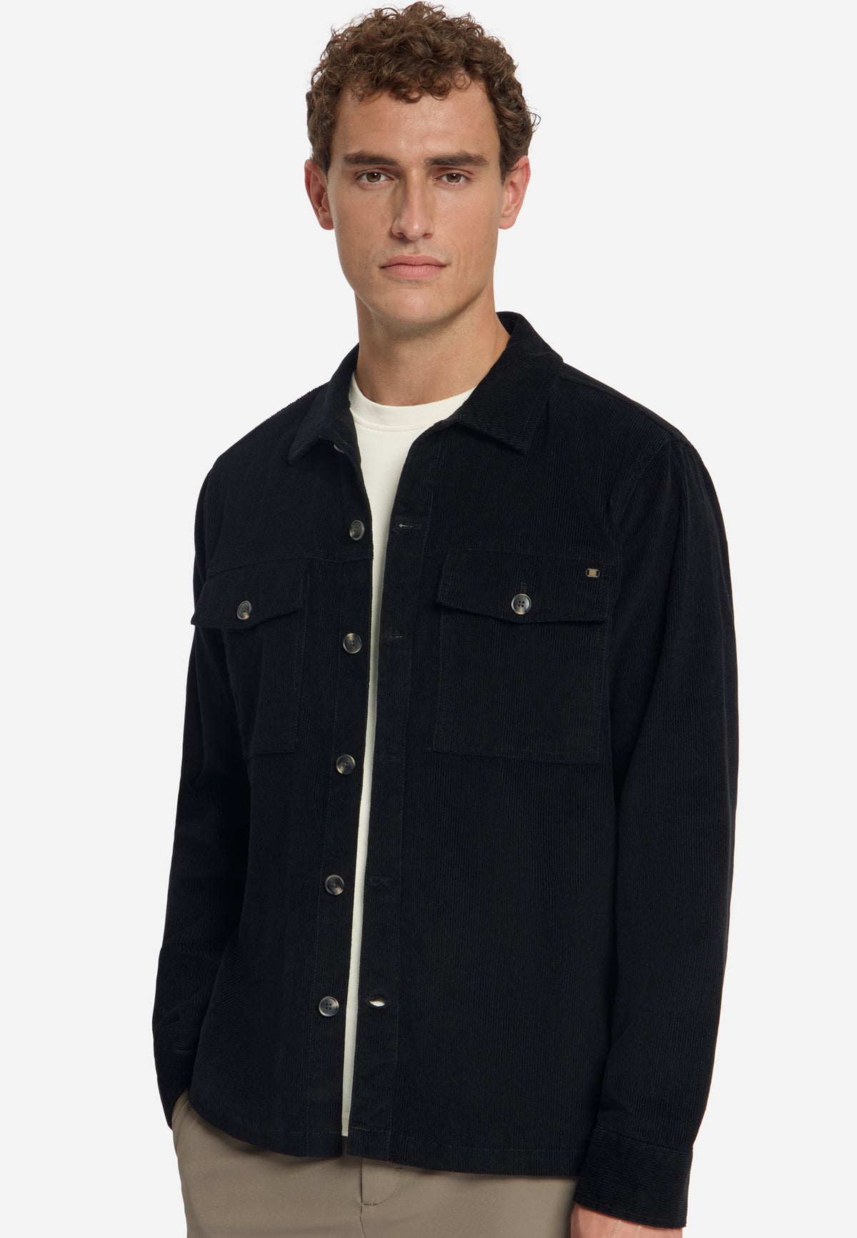 Overshirt aus Cord | Schwarz