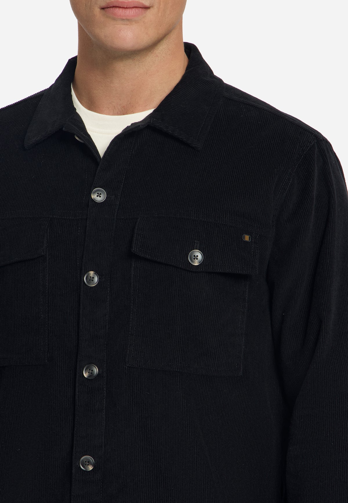 Overshirt aus Cord | Schwarz