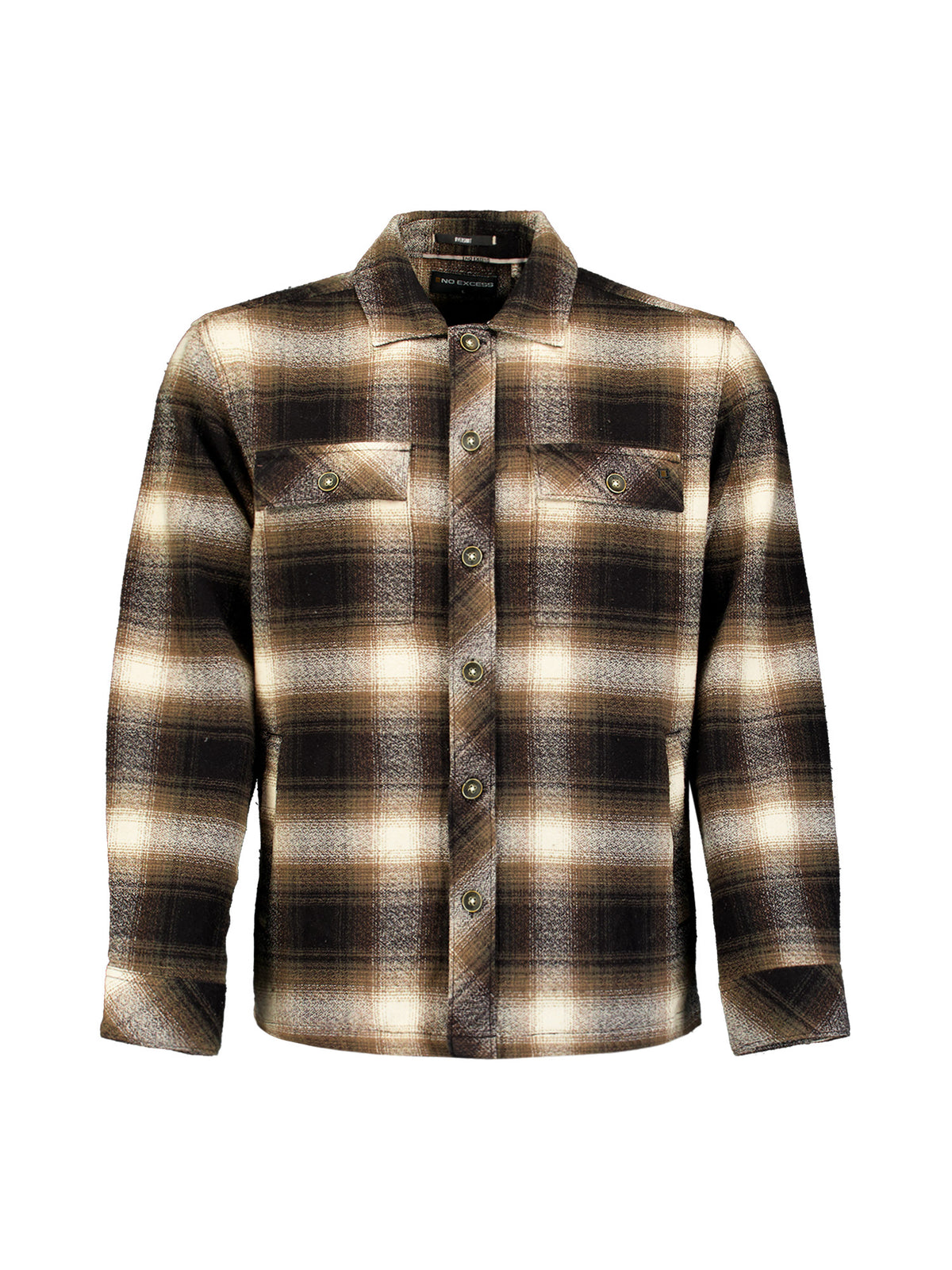 Baumwoll-Overshirt mit Karomuster | Stone