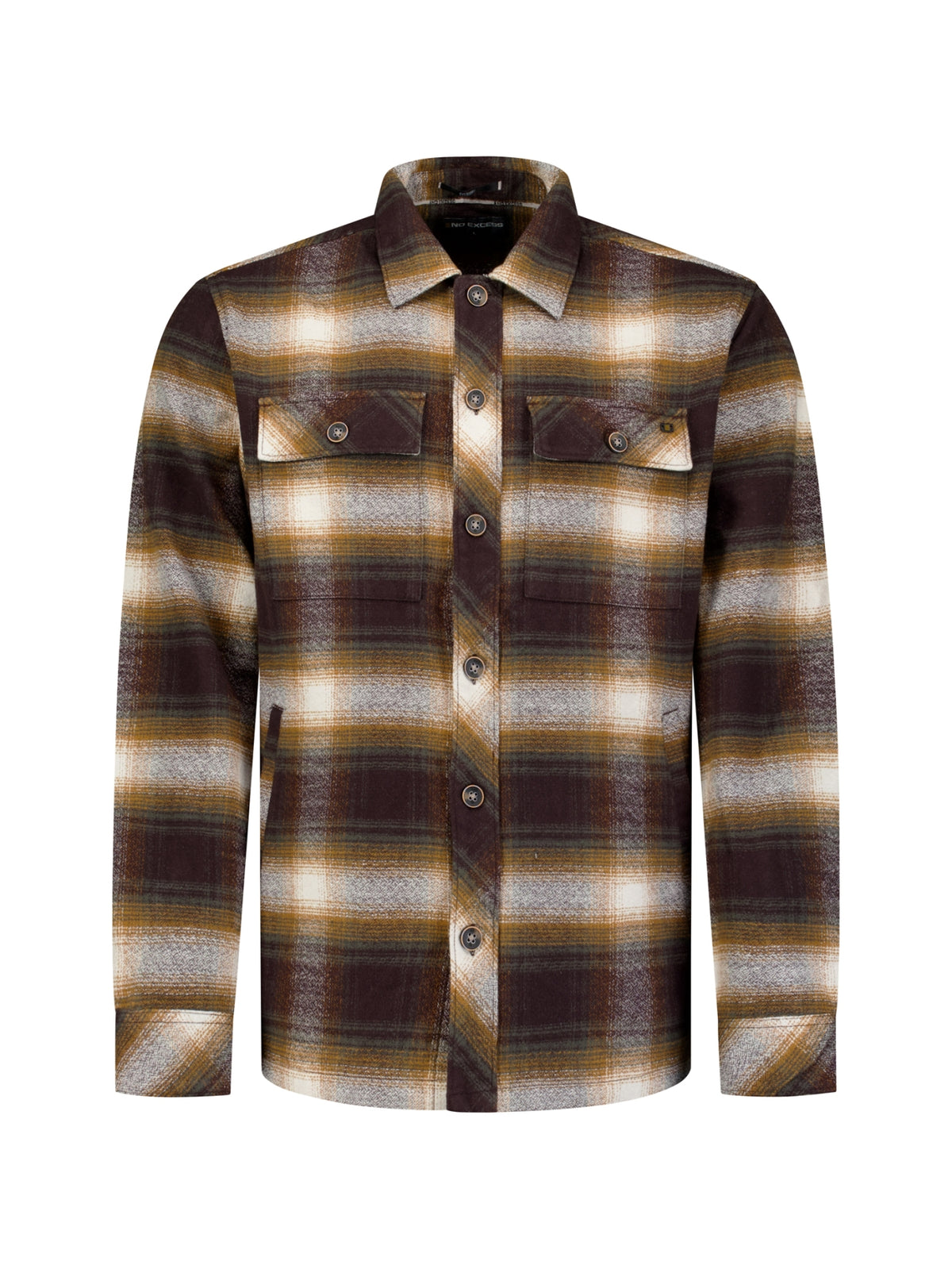 Baumwoll-Overshirt mit Karomuster | Stone
