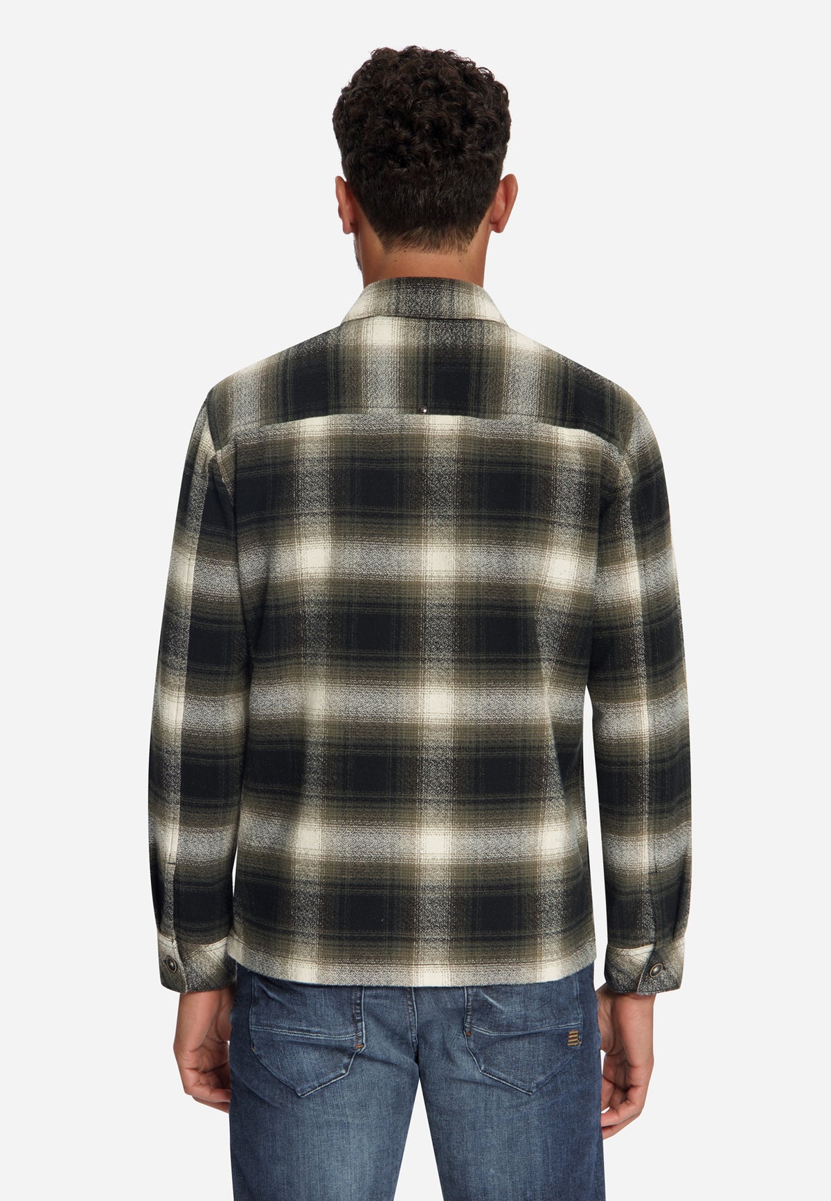 Cotton Checked overshirt | Black