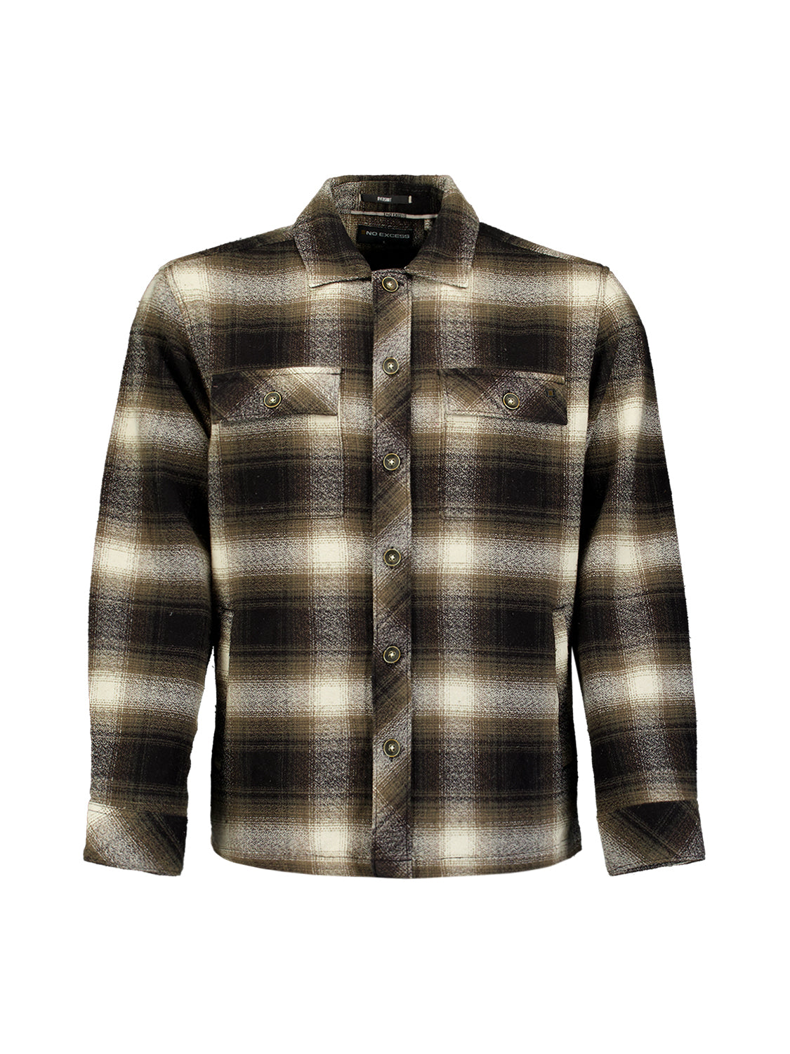Cotton Checked overshirt | Black
