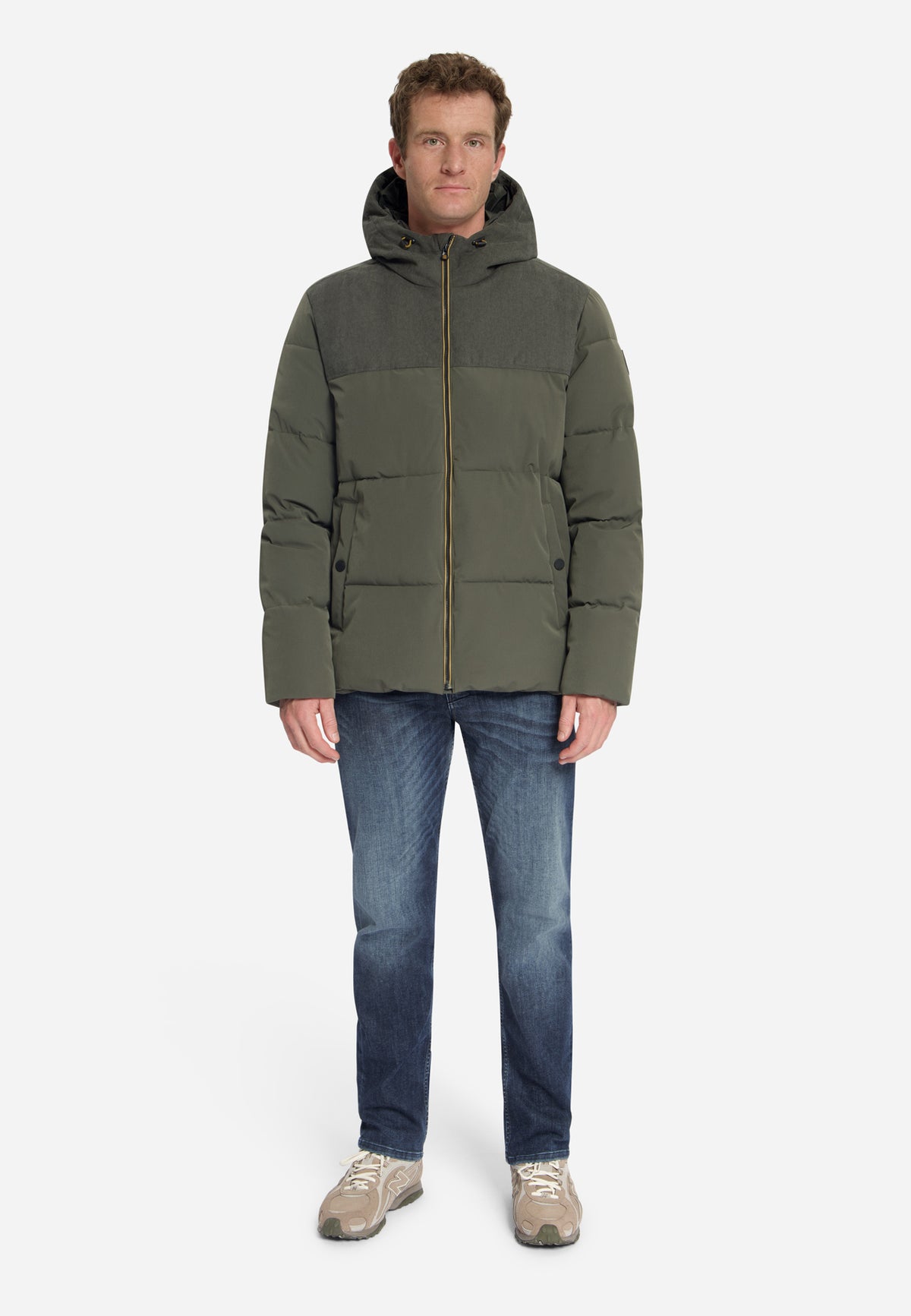 Corduroy puffer jacket | Army