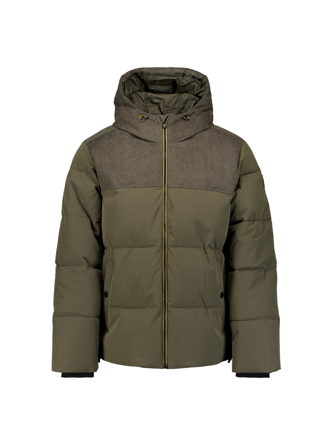 Corduroy puffer jacket | Army