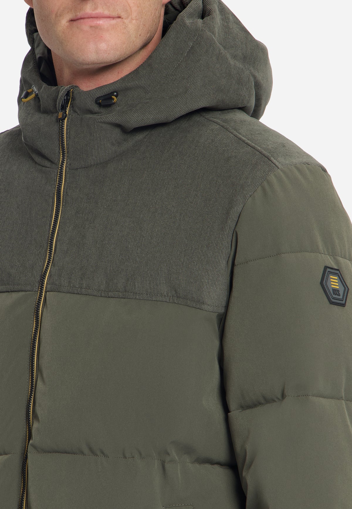 Corduroy puffer jacket | Army