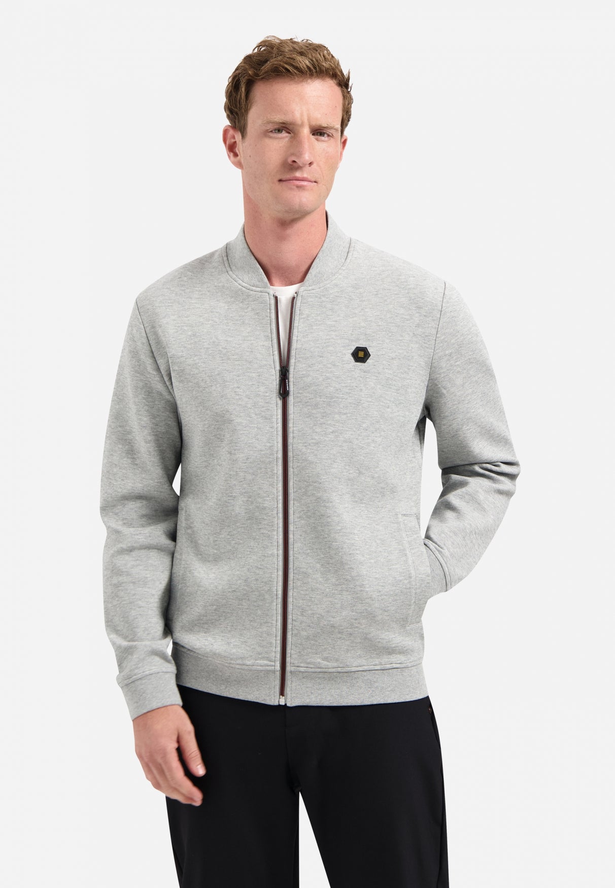 Timeless basics Zip Cardigan | Grau Melange