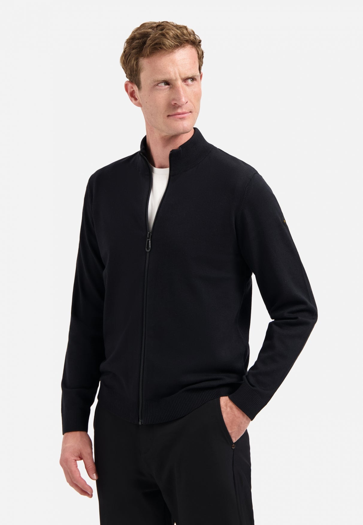 Timeless basics Melange Strickjacke | Schwarz