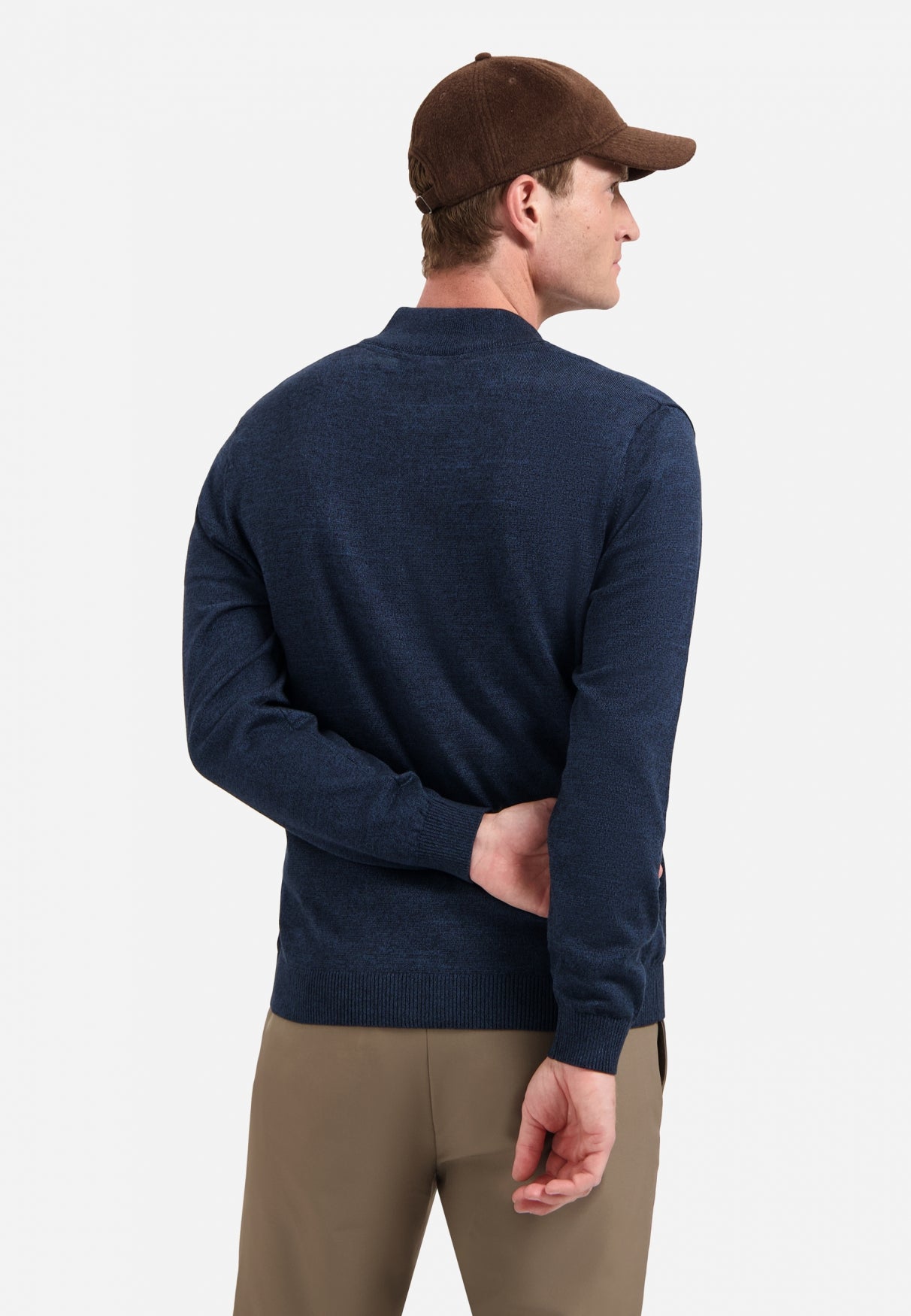 Timeless Basics Melange Cardigan | Navy