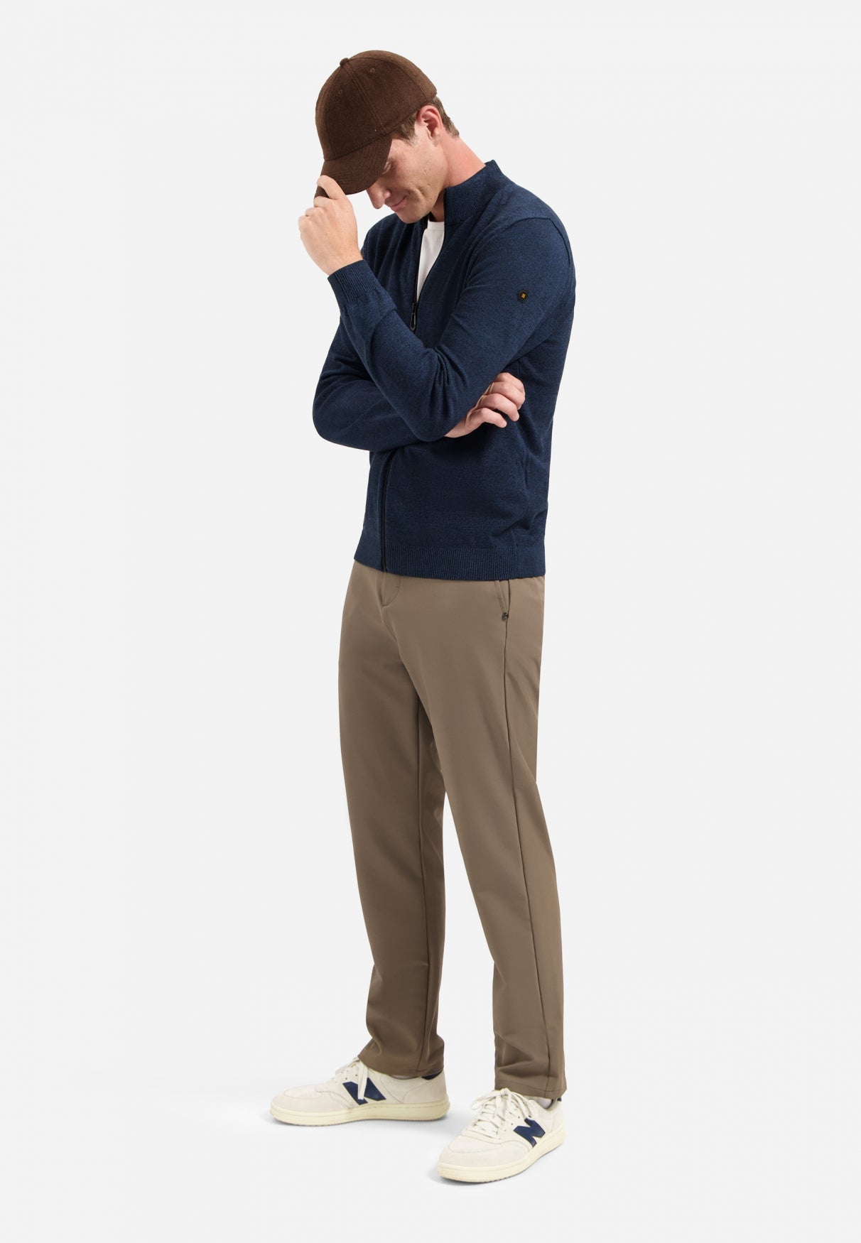 Timeless Basics Melange Cardigan | Navy