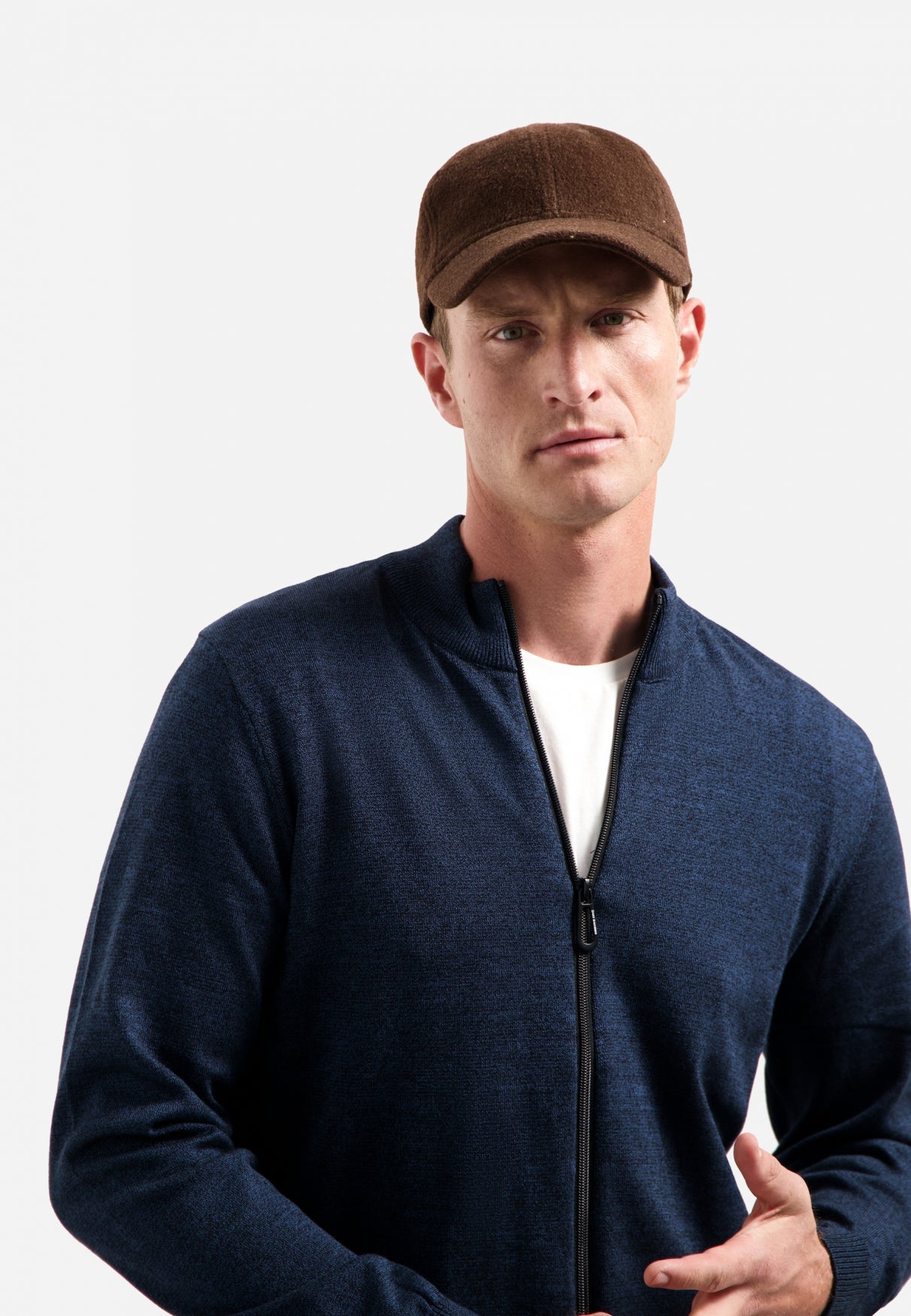 Timeless Basics Melange Cardigan | Navy