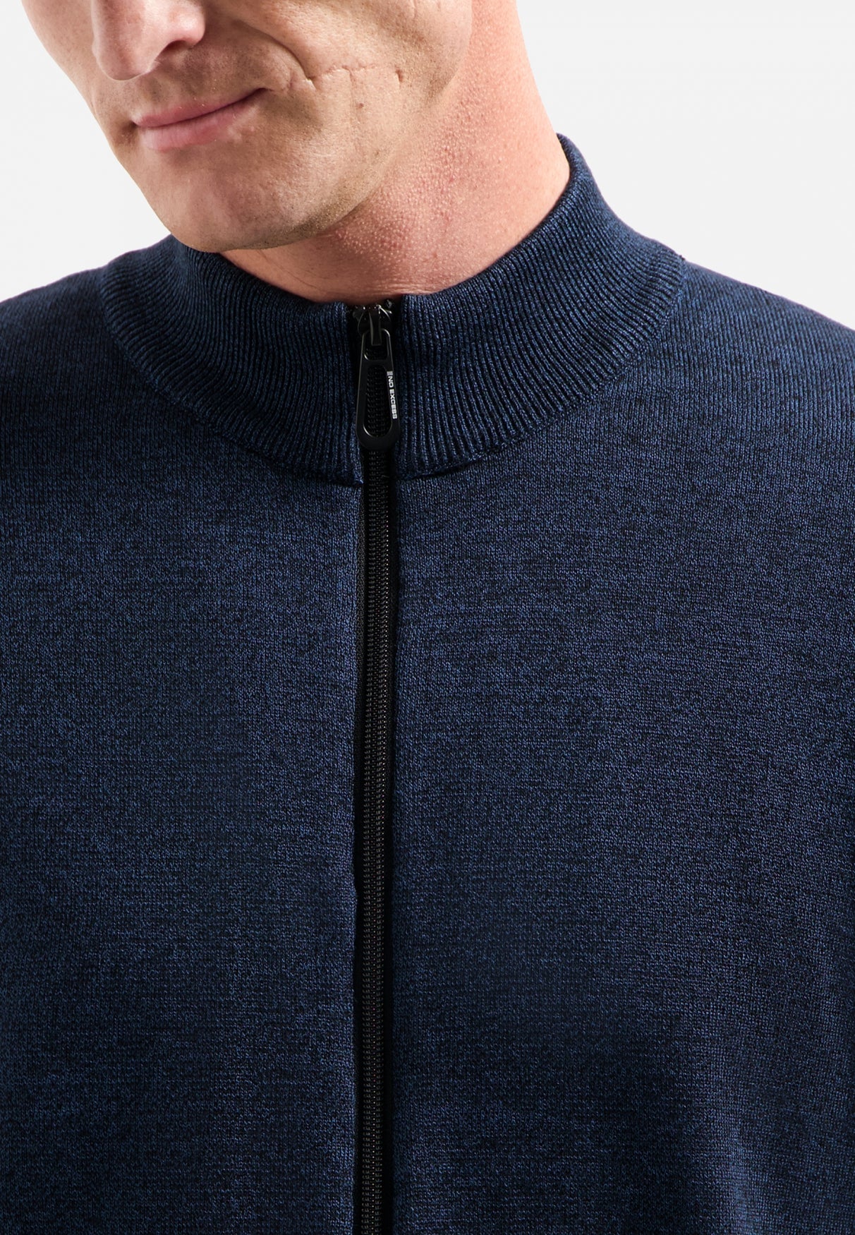 Timeless Basics Melange Cardigan | Navy