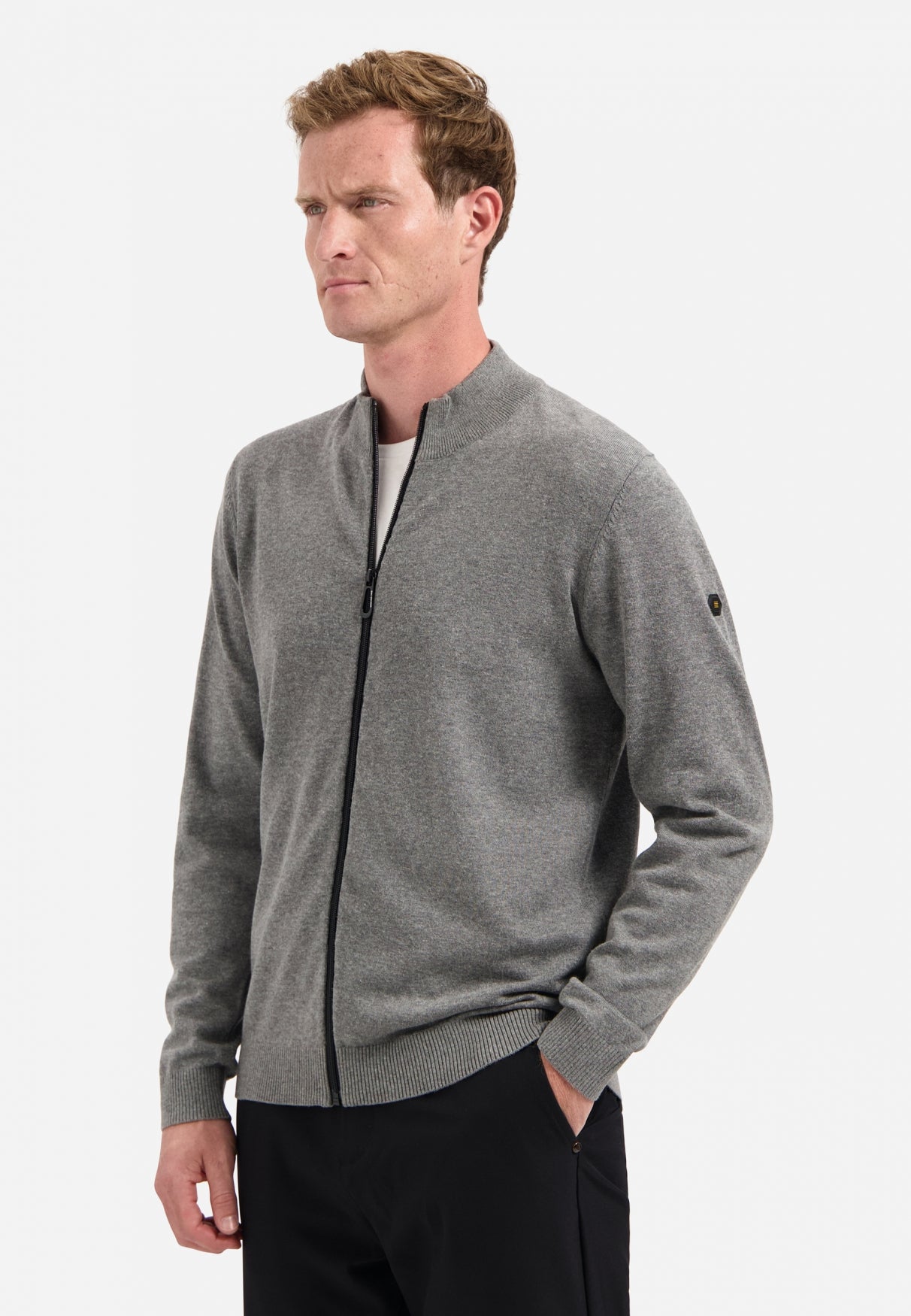 Timeless basics Melange Strickjacke | Grau Melange