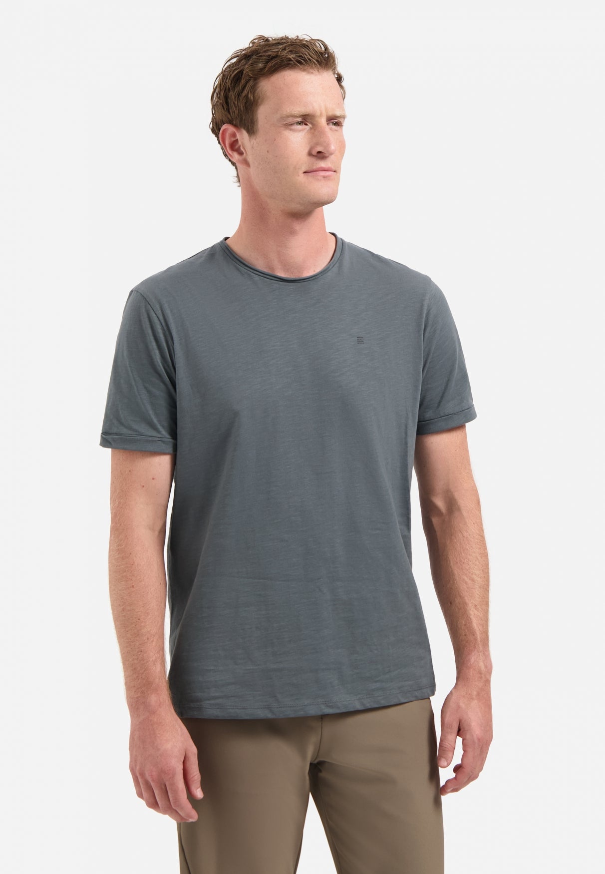 Timeless basics T-Shirt mit Rundhalsausschnitt | Dark steel