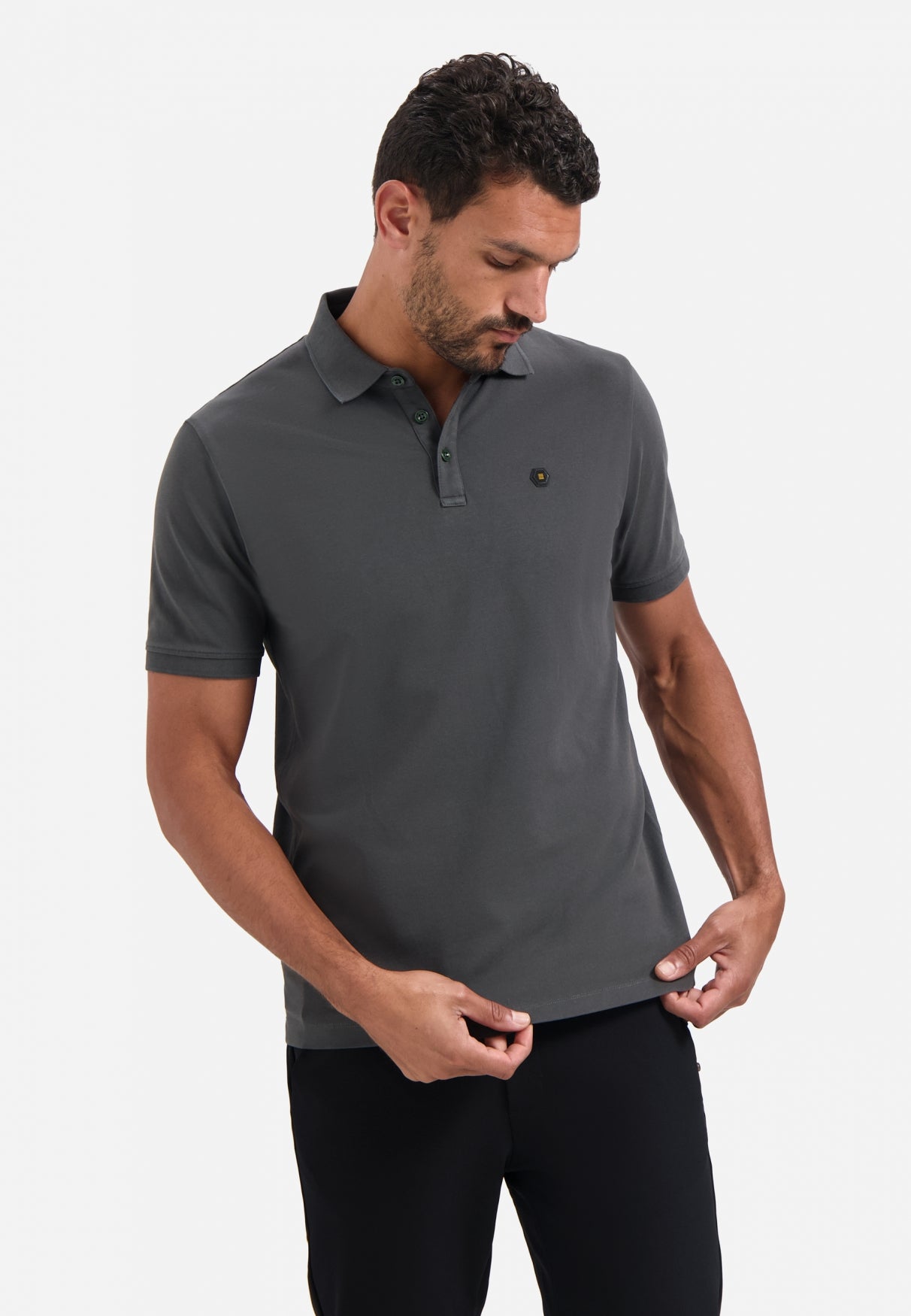 Timeless basics Polo | Dark steel